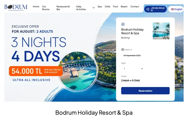 Сайт Bodrum Holiday Resort & Spa