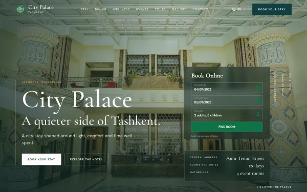 Сайт City Palace Hotel Tashkent