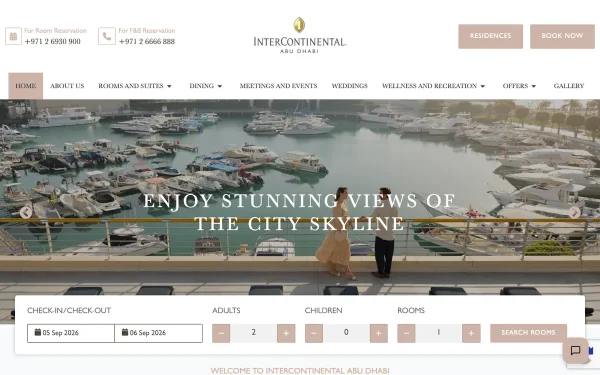 Сайт ФЛАГМАНСКИЙ ОТЕЛЬ INTERCONTINENTAL ABU DHABI