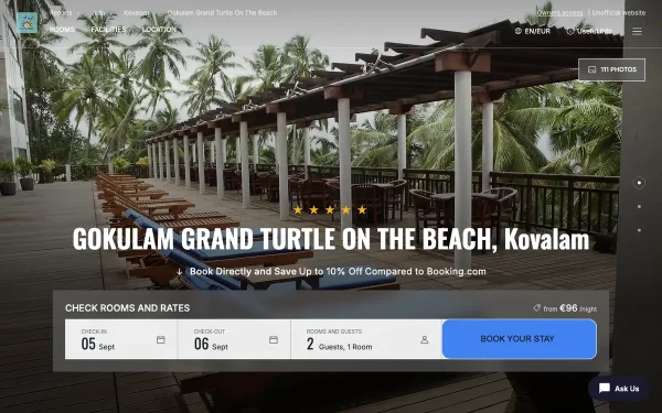 Сайт Gokulam Grand Turtle on the Beach