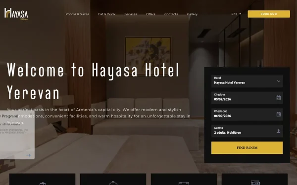 Сайт Hayasa Hotel Yerevan