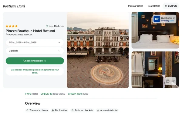 Сайт Piazza Boutique Hotel