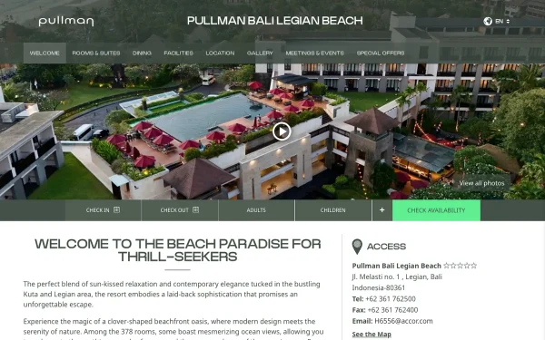 Сайт PULLMAN BALI LEGIAN BEACH