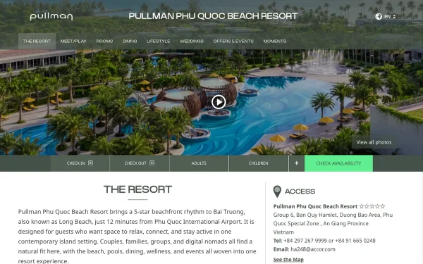 Сайт Pullman Phu Quoc Beach Resort