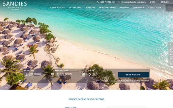 Сайт Sandies Baobab Beach