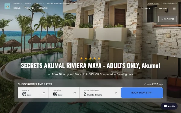 Сайт Secrets Akumal Riviera Maya