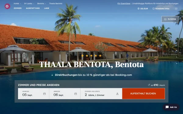 Сайт Thaala Bentota Resort