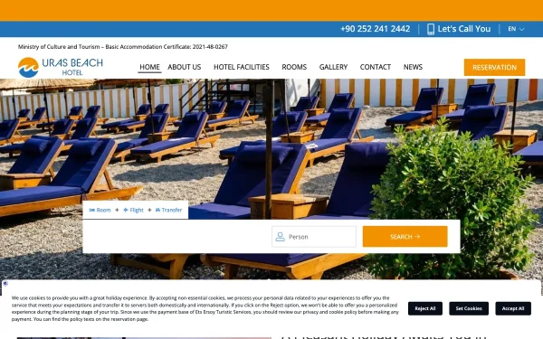 Сайт URAS BEACH HOTEL
