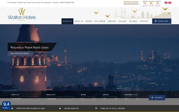 Сайт Walton Hotels Galata
