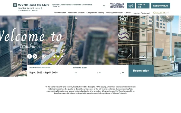 Сайт Wyndham Grand Istanbul Levent